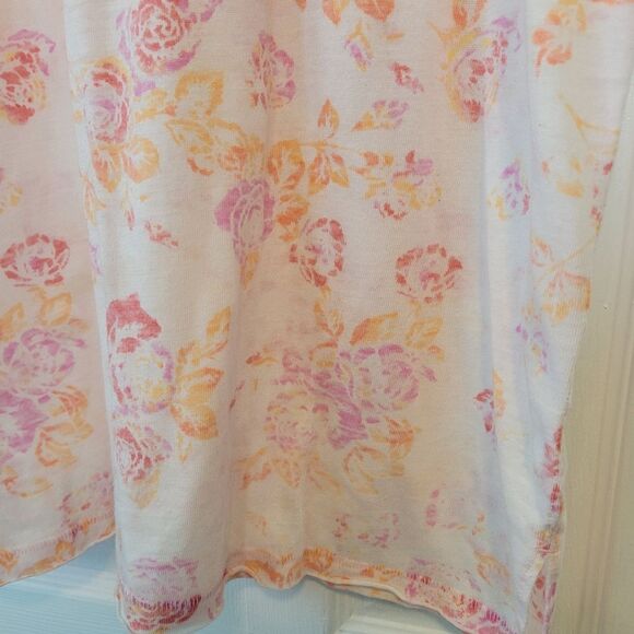 Free People Tourist Printed T-Shirt Blush Pink Orange Size Large Boho - Picture 5 of 7